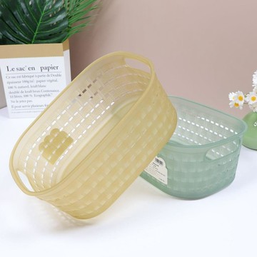🏆臺灣本土直出🏆塑料收納筐水果零食化妝品桌面雜物籃子廚房幼兒園玩具內衣儲物盒