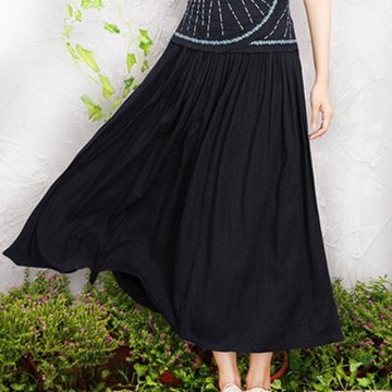長裙棉麻半身裙子-古典斜線條造型女裙裝3色73hr34【獨家進口】【米蘭精品】