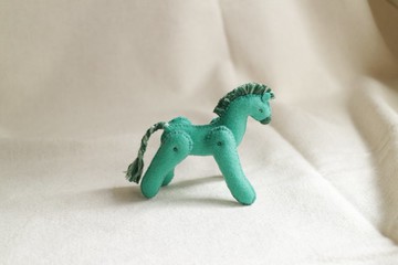 立體手縫偶擺飾 / 玩具綠馬 #80