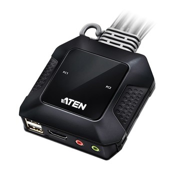 ATEN 2埠USB 4K HDMI帶線式KVM多電腦切換器 (外接式切換按鍵) - CS22H