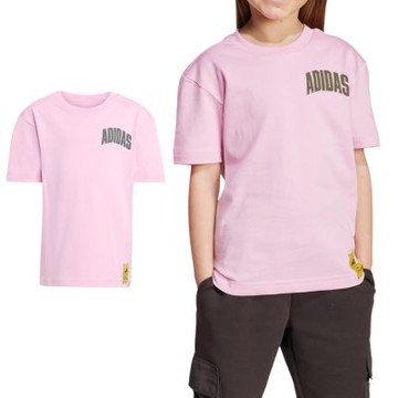 Adidas LK SIM T 大童 童裝 粉色 辛普森 棉質 上衣 運動 休閒 短袖 JM0831