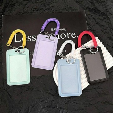 卡套 小卡套 ins卡套鑰匙扣一體證件公交校園卡門禁工牌飯卡門禁卡透明學生
