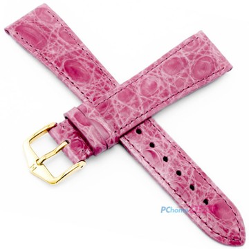 【海奕施 HIRSCH】鱷魚皮錶帶 Gen. Croco L 粉色 附工具 18920825 光滑鱷魚紋理