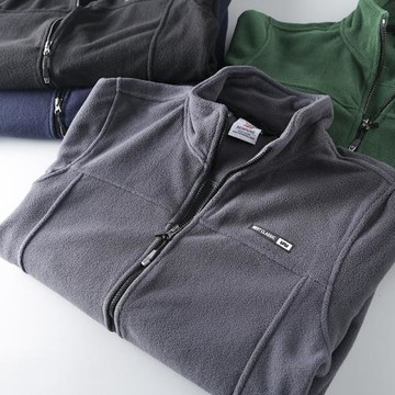 戶外輕保暖外貿男裝日單尾貨軟糯搖粒絨秋冬男士立領夾克外套開衫