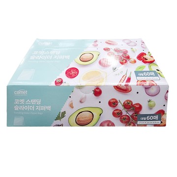 comet 直立滑扣夾鏈保鮮袋  大(L)  60入  1盒