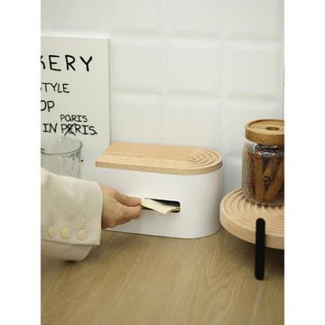 原創設計紙巾盒 黑白色紙巾架 客廳多功能抽紙盒 輕奢高檔紙巾抽