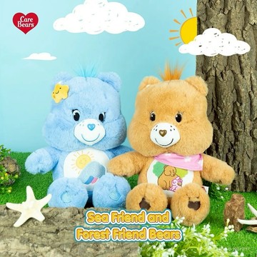 【Care Bears】彩虹熊 自然系列 絨毛娃娃(25cm)-森林/海洋【墊腳石】