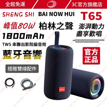 臺北熱銷款🔥峰值80W T65藍芽音響 柏林之聲音箱 手機藍牙喇叭 HIFI 戶外低音炮 行走的播放喇叭 TWS串聯音效