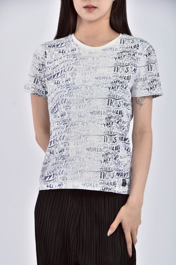 (S) ikks運動童裝滿版藍色短袖上衣