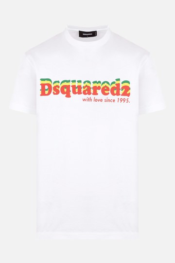 DSQUARED2 Rasta-Inspired logo printed cotton t-shirt Man