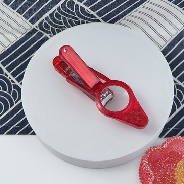 日本製LED放大鏡指甲剪-紅色