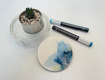 酒墨水晶杯墊 生日禮物 交換禮物 手作 獨一無二 設計師商品