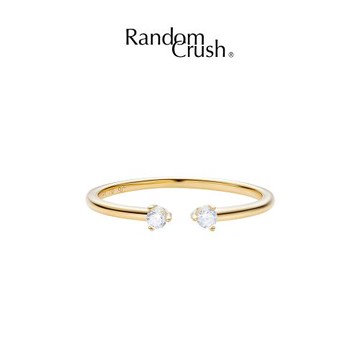 RandomCrush未之 洛希極限14K金鋯石開口戒指小眾設計師個性獨特