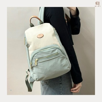 【MYMY】雙側拉鍊防盜後背包 (尼龍/後背/防盜/防潑水/布包/後開式)
