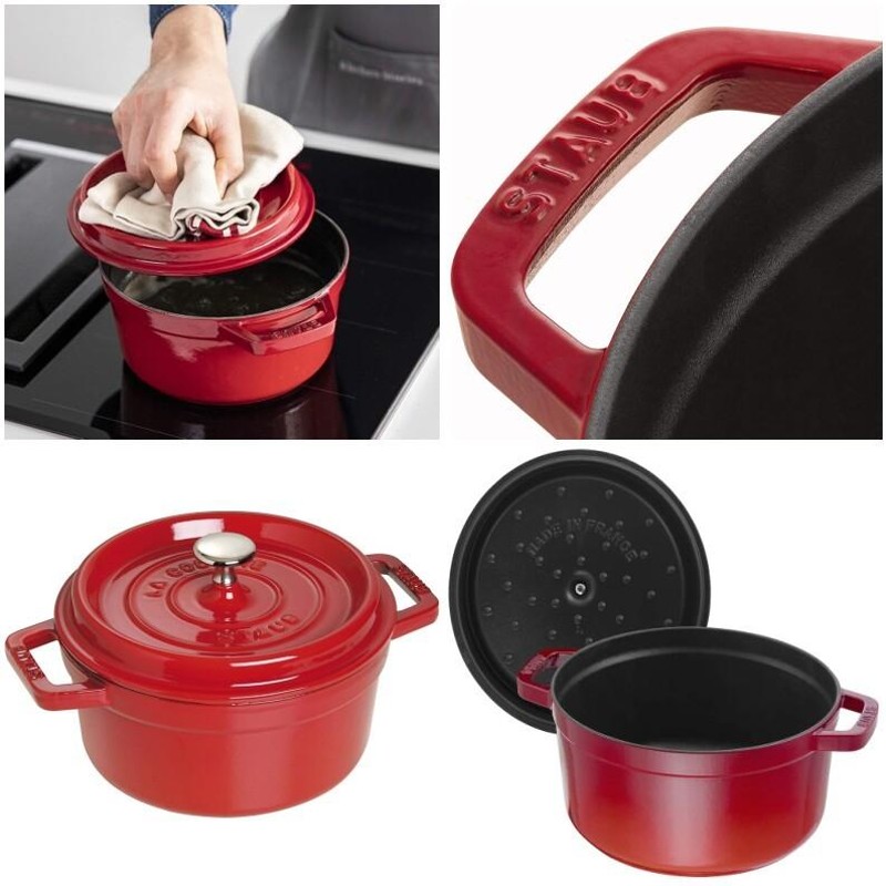 staub ストウブ ココット ラウンド チェリー 20cm 両手 鋳物 ホーロー