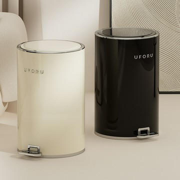 鐵藝垃圾桶大號家用高顏值衛生間廁所廚房免彎腰腳踏式垃圾桶帶蓋【幸福驛站】