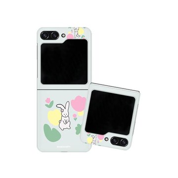 花朵兔子適用三星zflip7fe手機殼zflip6折疊屏flip5全包W25心系天下保護套超薄大視窗小眾女新款高級感防摔