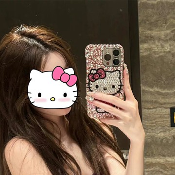 新款網紅懶懶同款適用iPhone16pro max蘋果15手機殼Xs奢華水鑽可愛卡通貓14plus保護套13全包11女12防摔16E潮