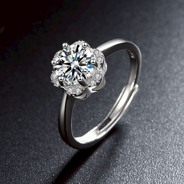 隔日到貨 李珠珢 射手座 1克拉 莫桑鑽  D色 3EX VVS1 八心八箭 戒指 可調式戒圍 不退色A110