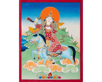 手工製作阿赤措吉卓瑪唐卡 – 真正的智慧女神