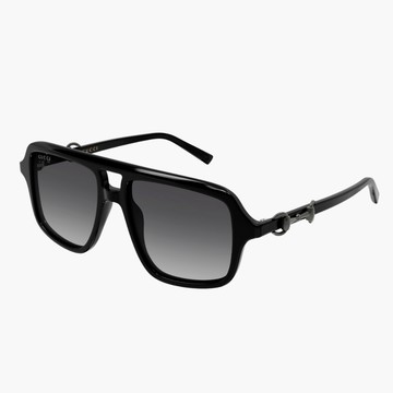 【GUCCI 古馳】雙槓膠框太陽眼鏡(GG2052S-011)