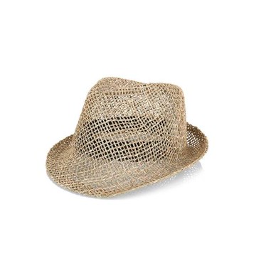 草帽手工編織天然男休閑網眼禮帽