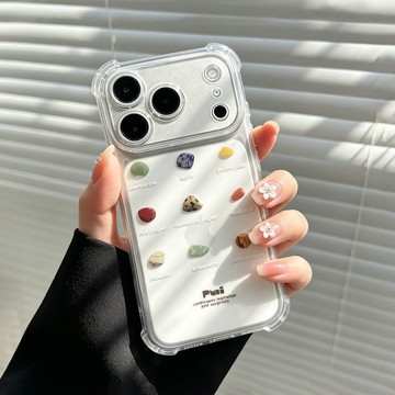 石頭適用蘋果17/15oppo氣囊iPhone17Pro透明新款手機殼