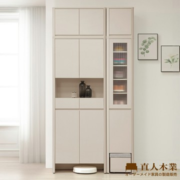 【直人木業】UL莫蘭迪奶油風高被櫥玄關鞋櫃組120公分(中空79公分+玄關櫃41公分)