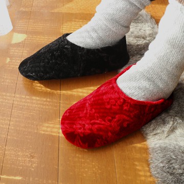 【春節禮物】日本製和歌山絨面室內鞋 舒適氣墊兩穿拖鞋 紅黑