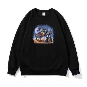 變形金剛機器人長袖衛衣美式電影印花男女學生寬松落肩重磅上衣潮