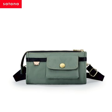 【satana】Soldier 長夾斜背包/多隔層斜肩包-抹茶拿鐵(SOS2555-327)