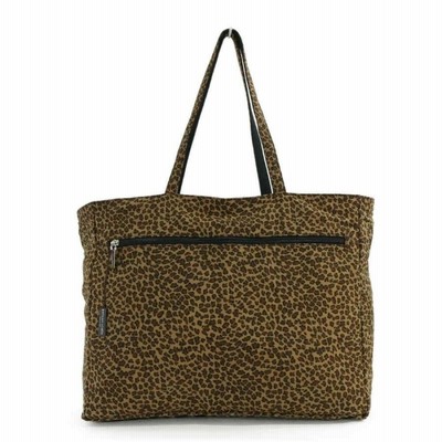 BOTTEGA VENETA レオパード ロゴプレート トートバッグ 肩掛け ボッテガヴェネタ レオパード・リバーシブル ナイロン トート