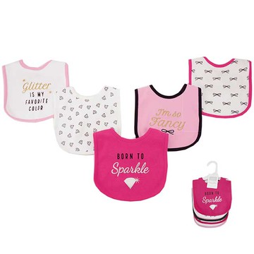 美國 luvable friends  嬰幼兒吸水口水巾圍兜5入組_璀璨鑽石(LF51024)