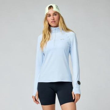 BROOKS 女 Dash 奔跑半拉鏈長袖上衣 3.0_元素藍 (221733456)