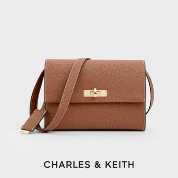 【CHARLES & KEITH】Chance 環保皮革斜背包｜通勤簡約時尚｜生日禮物｜快速出貨｜小CK