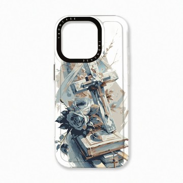 iPhone 16 Pro 殼 TRON IPhone 16 Pro 十字架水彩 太空殼 透黑款 手機殼