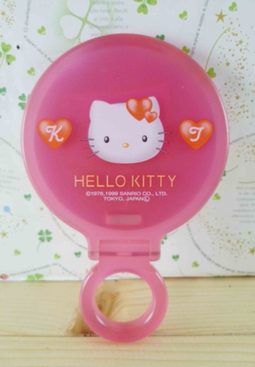 【震撼精品百貨】Hello Kitty 凱蒂貓-KITTY手拿折鏡-紅心圖案-桃紅色