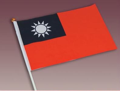 【文具通】2號 小國旗 手拿旗 尼龍布面 塑膠材質面 旗面 附桿 黃色塑膠頭 金色塑膠頭