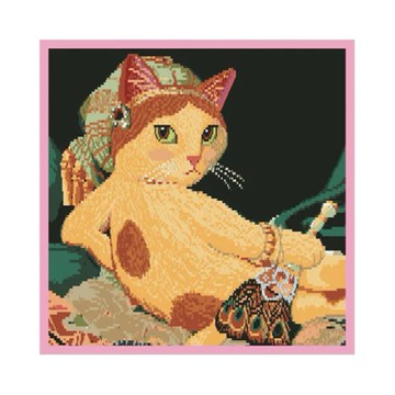 日本 貓咪名畫手帕-大宮女 約25×25cm (JN107-083)