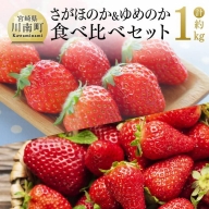 宮崎県産 いちご 「 さがほのか ＆ ゆめのか 」 食べ比べ セット 約1kg 270g×4パック 