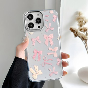 適用iPhone17ProMax唯美波點蝴蝶結手機殼蘋果16軟殼15Proins
