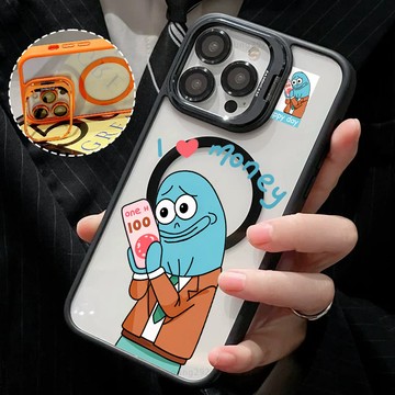 發財小丑魚 金屬鏡頭隱形支架 磁吸防摔殼 iPhone 17 15 14 13 12 11 Pro Max 保護殼