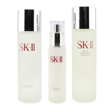【SK-II】豪華保濕3件組｜面部護理精華液230ml +面部提拉乳液100g +面部護理透明乳液230ml