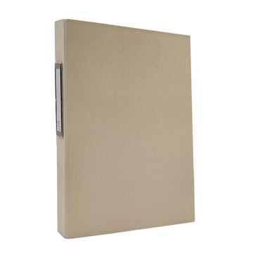 珠友文化 大強力夾 36盎司厚紙板 堅固耐用 一體成型 專利設計 附抽取式背卡 雨絲紋質感  奶茶色  1本