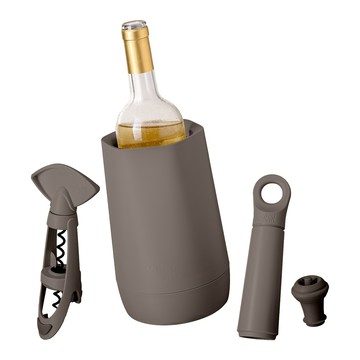 VACU VIN 荷蘭 Host保冷冰桶+開酒抽真空組(石墨灰) / 開酒器 開瓶器 瓶塞 酒塞 冰酒桶 保冰桶 可機洗 洗碗機可洗