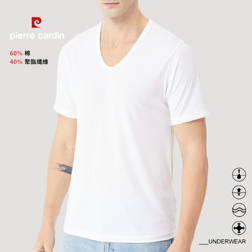 【pierre cardin 皮爾卡登】親膚速乾AB紗羅紋U領短袖-C2235PC