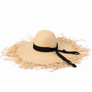 草帽遮陽帽-大簷毛鬚圓頂蝴蝶結女帽子73zr95【獨家進口】【米蘭精品】