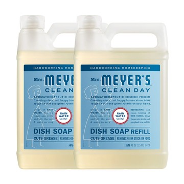 Mrs. Meyer's梅耶夫人 香氛洗碗精補充瓶-雨露1420ml x2入