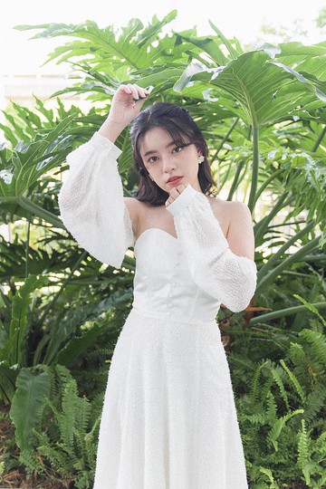 桃心馬甲拆袖連身裙       輕婚紗首選