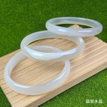 【晶星】  天然白瑪瑙玉髓手鐲 鐲子 瑪瑙 玉髓 水晶 礦石 原礦 天然水晶 天然礦石 手珠 手串 開運 開運飾品 飾品